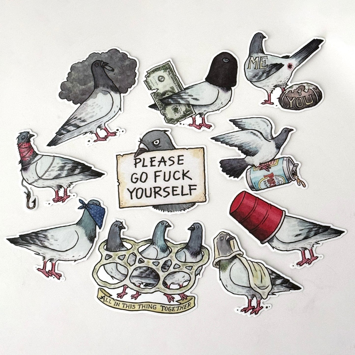 New Todd Francis Pigeon Sticker Pack