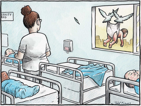 Framed Original Painting "Baby To Go"